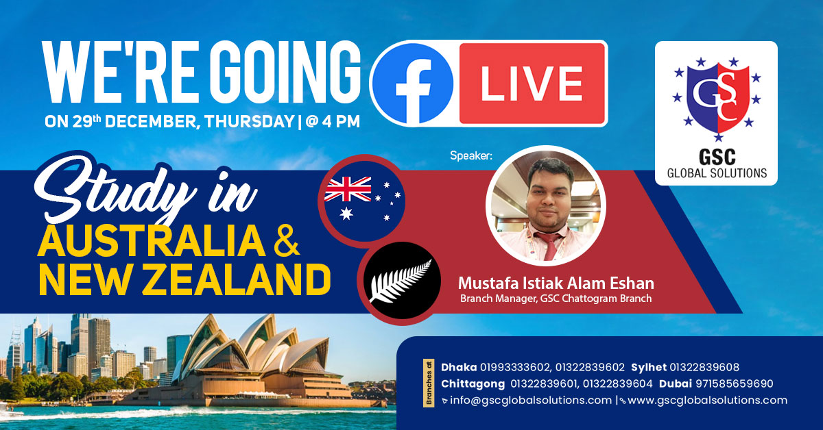 Facebook live about STUDY IN AUSTRALIA & NEW ZEALAND